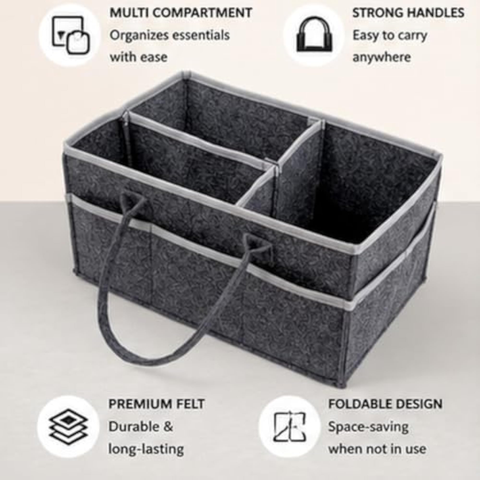Portable Nursery Storage Basket Diaper Caddy Organizer